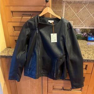New Womens Knox Rose Black Asymmetrical Moto Leather Jacket